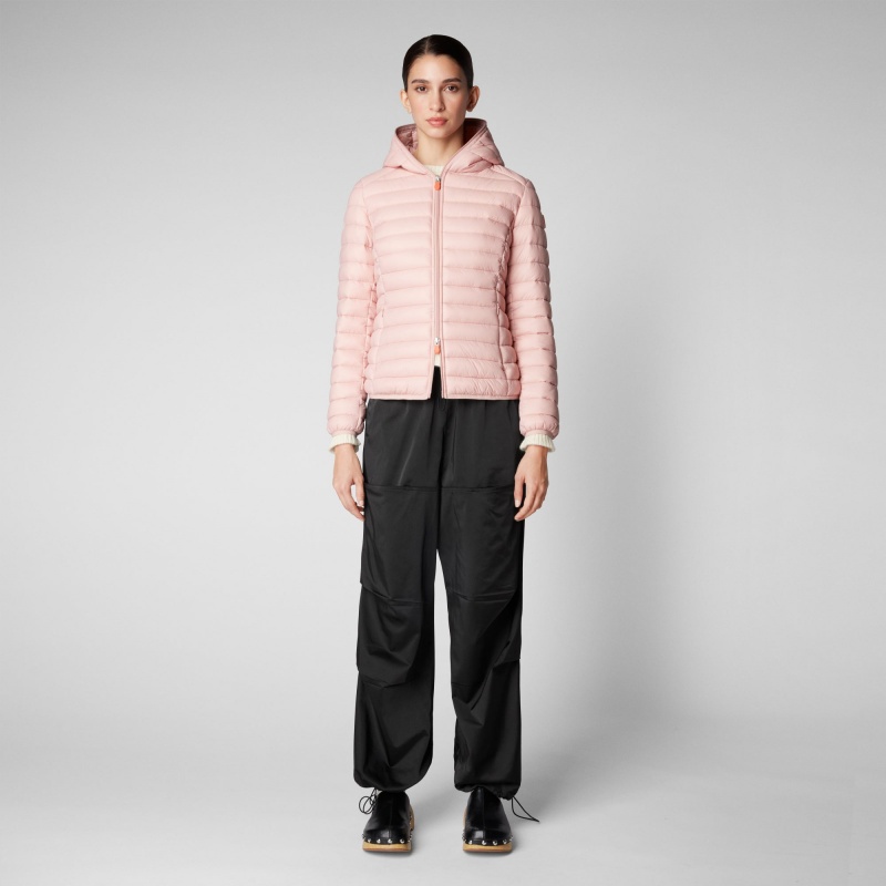 Save The Duck Daisy Encapuchado Puffer Jacket Rosas | LXESY8614