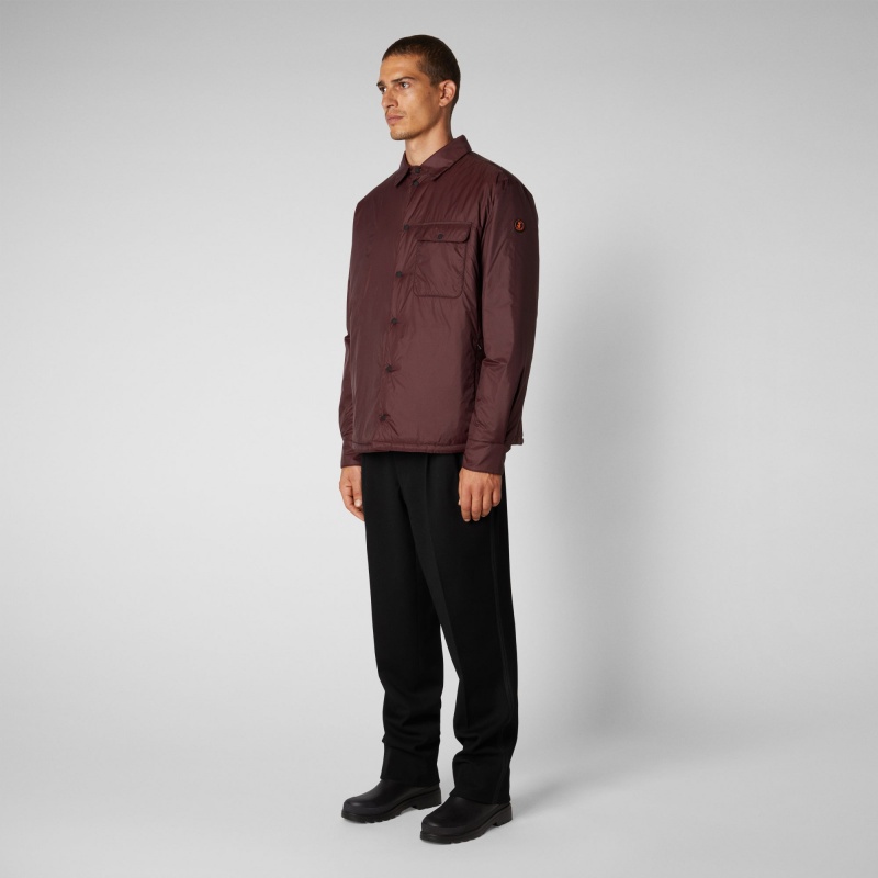 Save The Duck Desmond Shirt Jacket Burdeos Negras | NPUAL0471