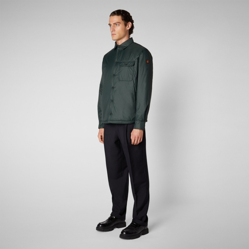 Save The Duck Desmond Shirt Jacket Verde Negras | ATNCD7153