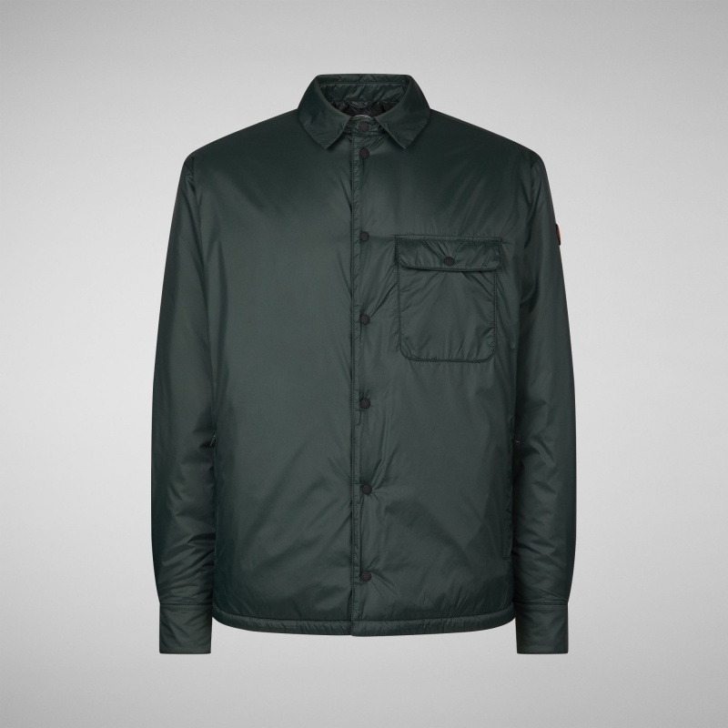 Save The Duck Desmond Shirt Jacket Verde Negras | ATNCD7153