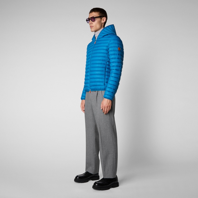 Save The Duck Donald Encapuchado Puffer Jacket Azules | BXMRF9365