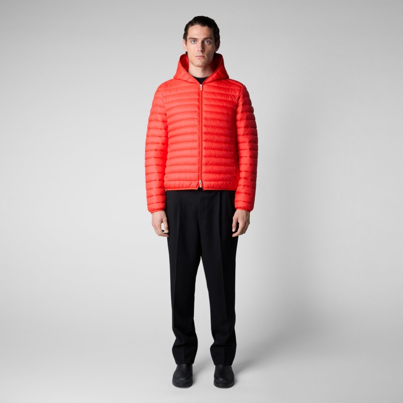 Save The Duck Donald Encapuchado Puffer Jacket Rojas | ZITRG5798