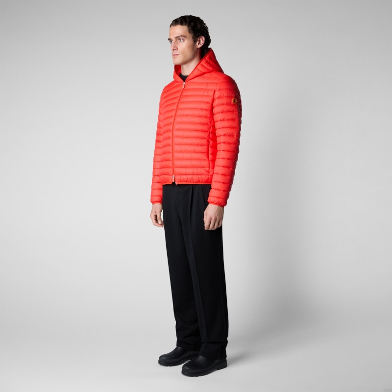 Save The Duck Donald Encapuchado Puffer Jacket Rojas | ZITRG5798