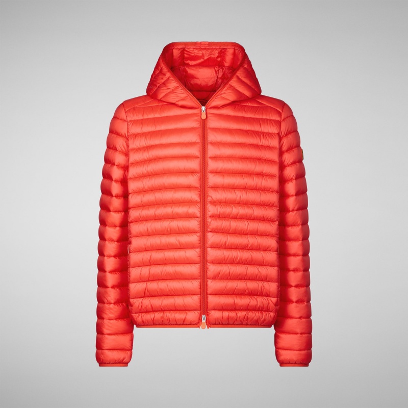Save The Duck Donald Encapuchado Puffer Jacket Rojas | ZITRG5798