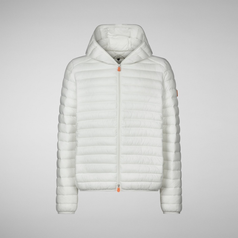 Save The Duck Donald Encapuchado Puffer Jacket Blancas | BVAZT2357