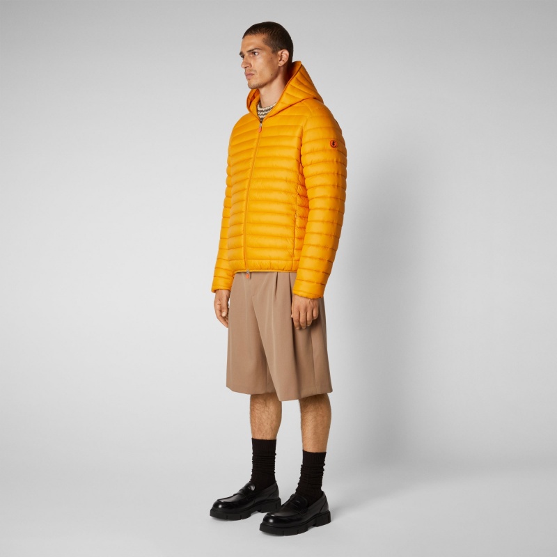 Save The Duck Donald Encapuchado Puffer Jacket Amarillo | JTEBI9510