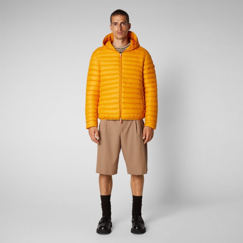 Save The Duck Donald Encapuchado Puffer Jacket Amarillo | JTEBI9510