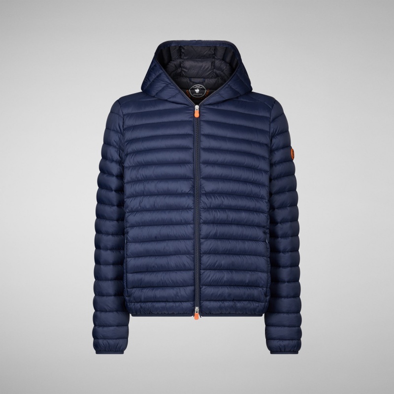 Save The Duck Donald Encapuchado Puffer Jacket Azul Marino Azules | QAXSR3452