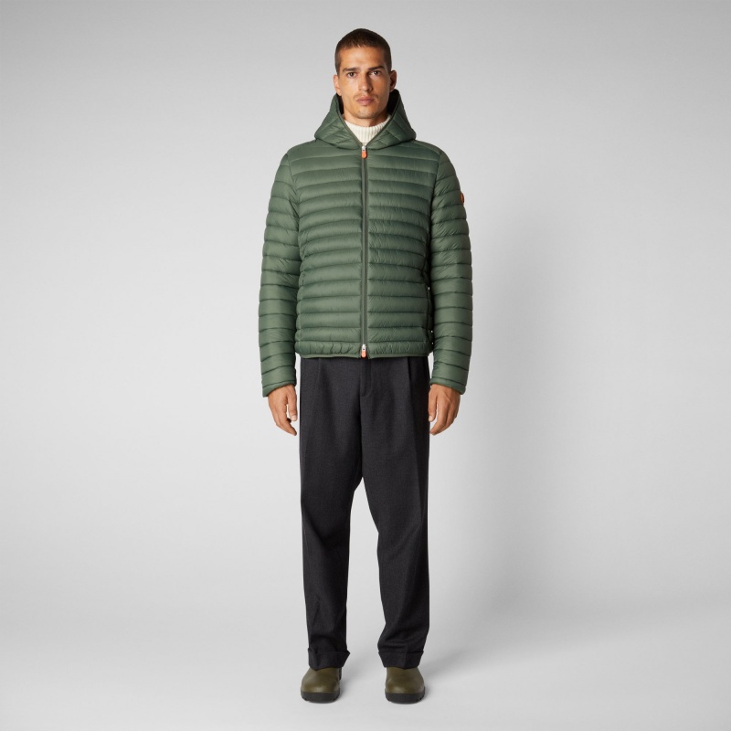 Save The Duck Donald Encapuchado Puffer Jacket Verde | TGIXK3274