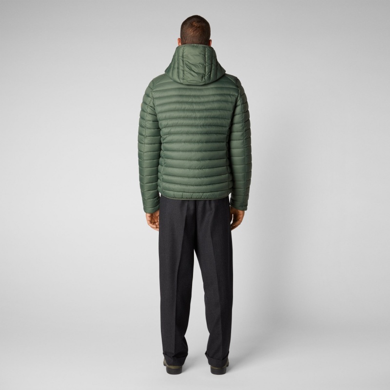 Save The Duck Donald Encapuchado Puffer Jacket Verde | TGIXK3274