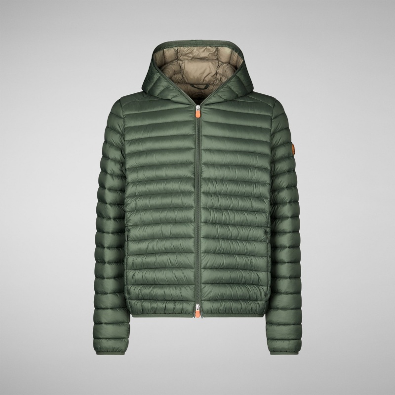Save The Duck Donald Encapuchado Puffer Jacket Verde | TGIXK3274