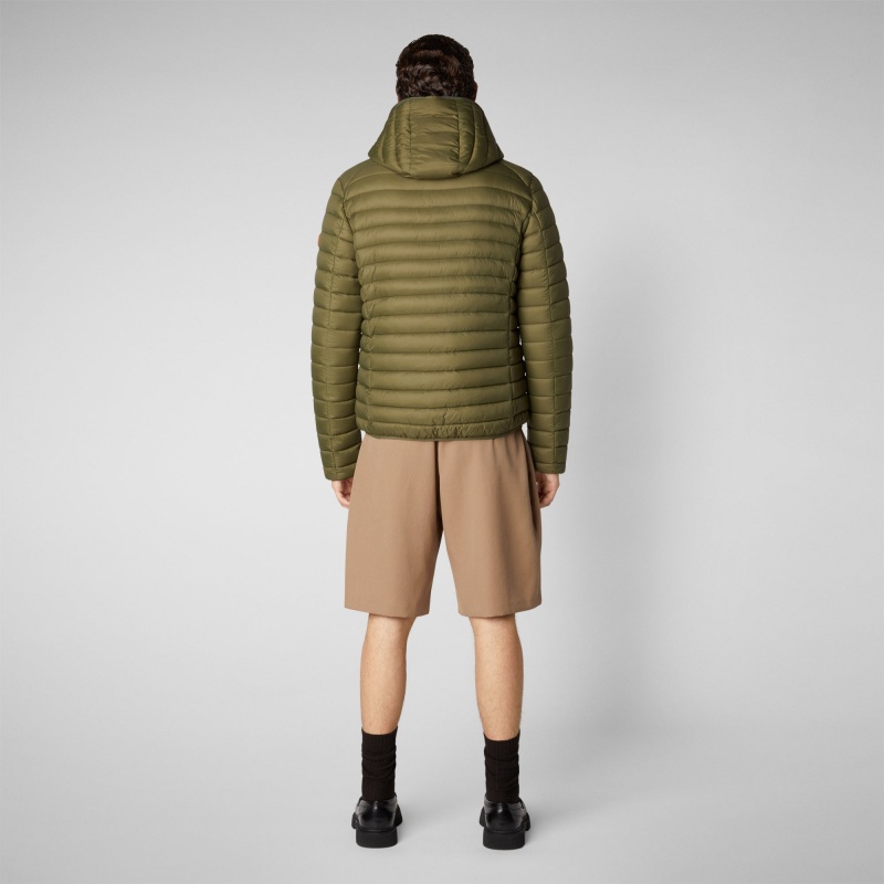 Save The Duck Donald Encapuchado Puffer Jacket Verde Oliva | VGAZQ8465
