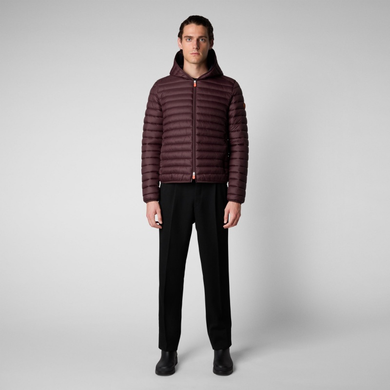 Save The Duck Donald Encapuchado Puffer Jacket Burdeos Negras | HQNGY2064