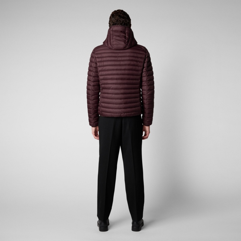 Save The Duck Donald Encapuchado Puffer Jacket Burdeos Negras | HQNGY2064