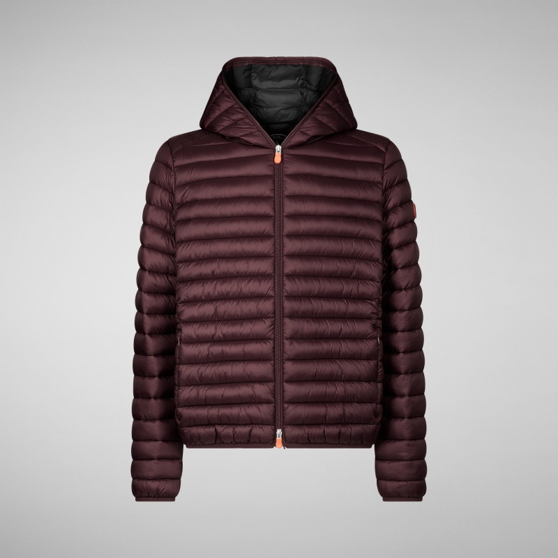 Save The Duck Donald Encapuchado Puffer Jacket Burdeos Negras | HQNGY2064