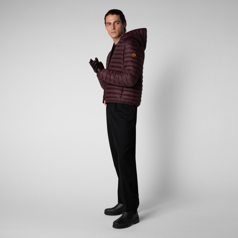 Save The Duck Donald Encapuchado Puffer Jacket Burdeos Negras | HQNGY2064