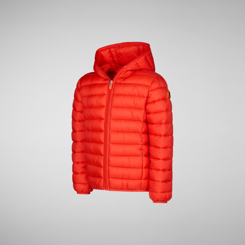 Save The Duck Dony Encapuchado Puffer Jacket Rojas | AQNVR3915