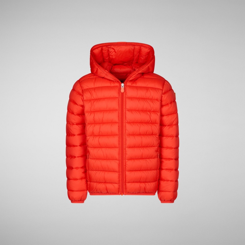Save The Duck Dony Encapuchado Puffer Jacket Rojas | AQNVR3915