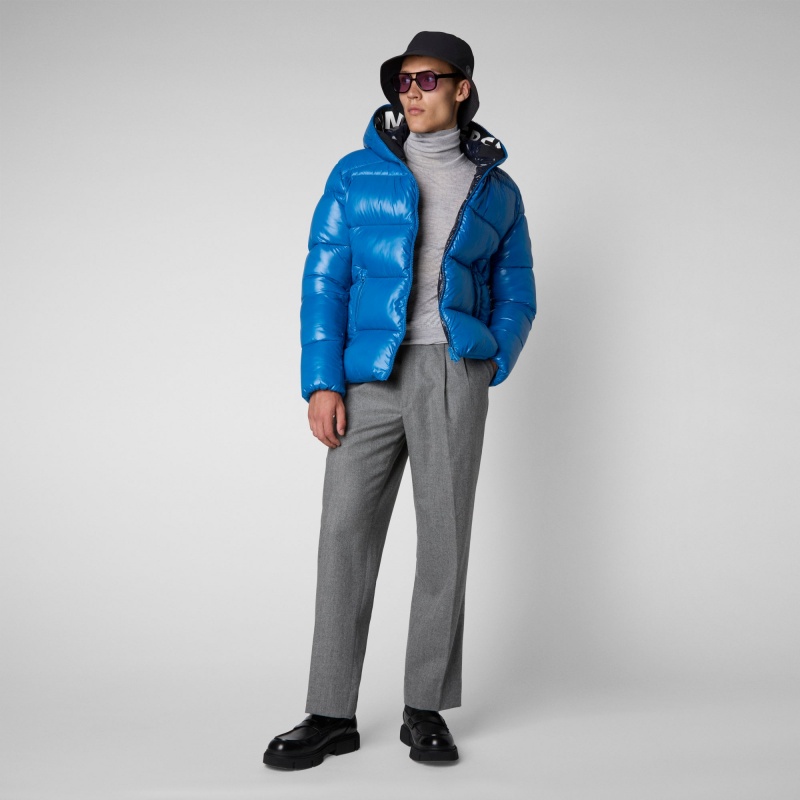 Save The Duck Edgard Encapuchado Puffer Jacket Azules | JPXET1028