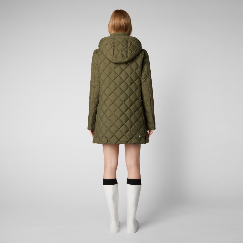 Save The Duck Edith Puffer Coat with Detachable Hood Verde | PZJBQ6083