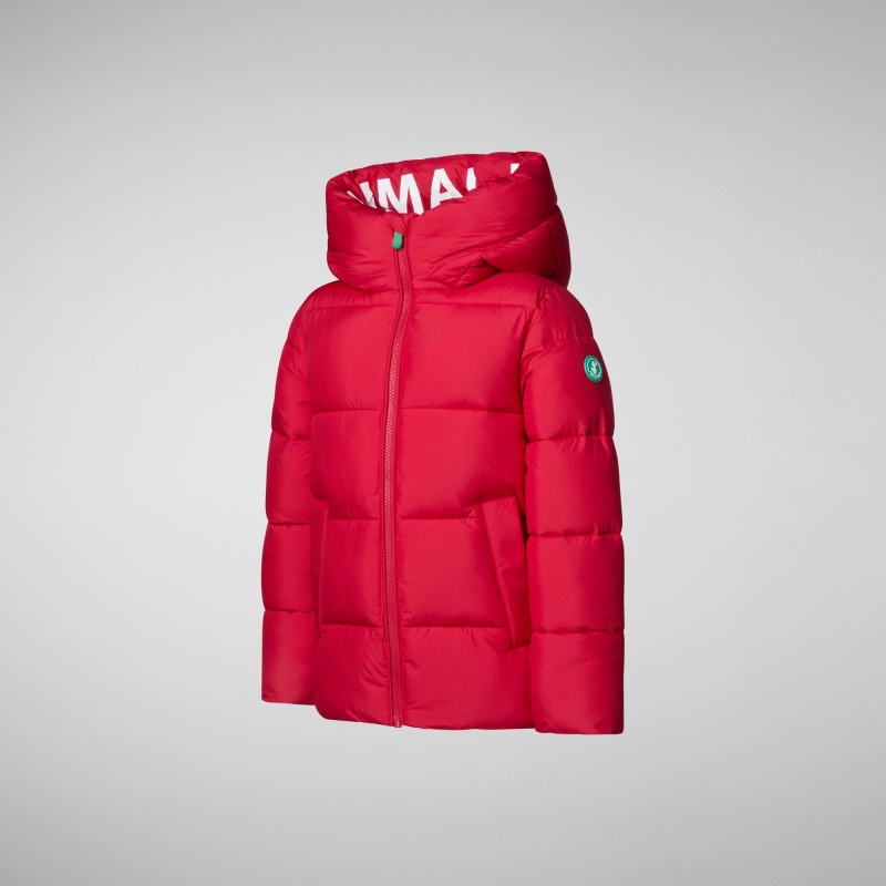 Save The Duck Elm Encapuchado Puffer Jacket Rojas | DZCVI6851