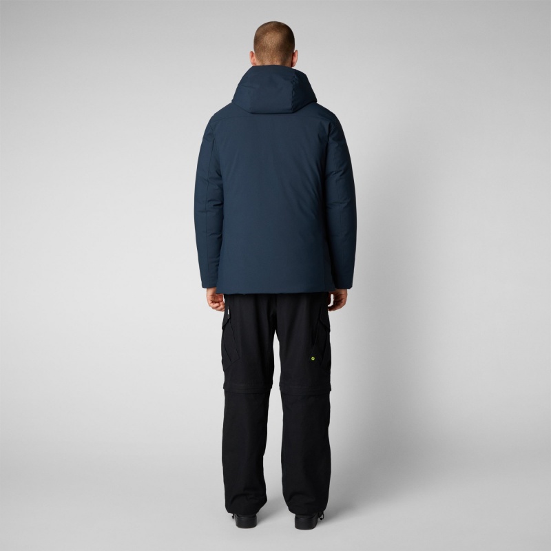 Save The Duck Elon Encapuchado Parka Azules Negras | TQFYN8094