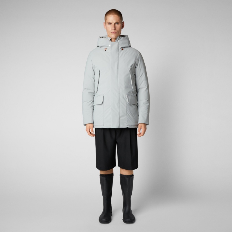 Save The Duck Elon Encapuchado Parka Gris | KTLAR8146