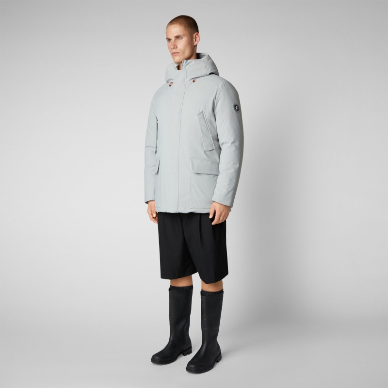 Save The Duck Elon Encapuchado Parka Gris | KTLAR8146