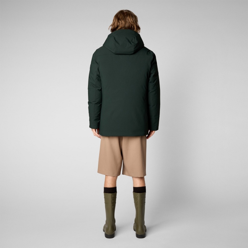 Save The Duck Elon Encapuchado Parka Verde Negras | CMSTQ5078