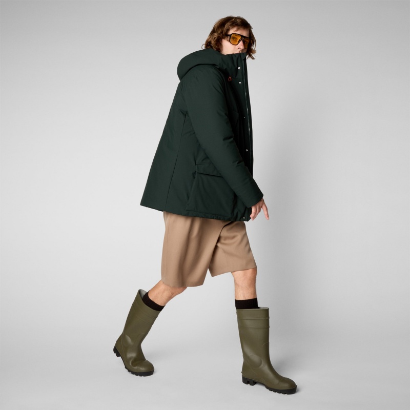 Save The Duck Elon Encapuchado Parka Verde Negras | CMSTQ5078