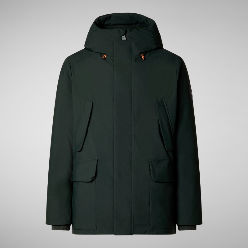 Save The Duck Elon Encapuchado Parka Verde Negras | CMSTQ5078