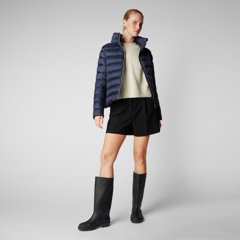 Save The Duck Elsie Puffer Jacket Azules Negras | SYLTJ0597