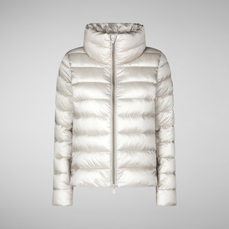 Save The Duck Elsie Puffer Jacket Beige | YBEZO6475