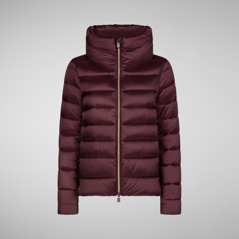 Save The Duck Elsie Puffer Jacket Burdeos Negras | GWUSV7854