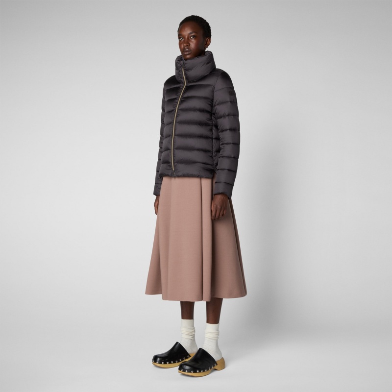 Save The Duck Elsie Puffer Jacket Marrones Negras | NETXK7361