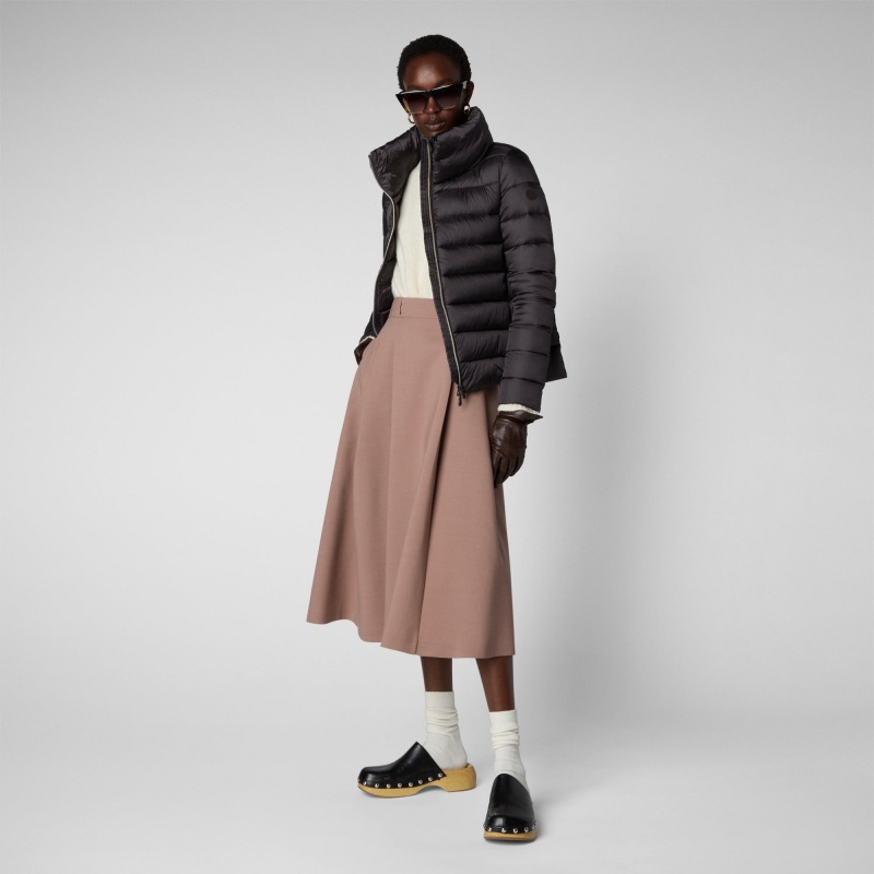 Save The Duck Elsie Puffer Jacket Marrones Negras | NETXK7361