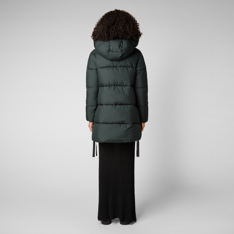 Save The Duck Erin Encapuchado Puffer Coat Verde Negras | LSHBO8204