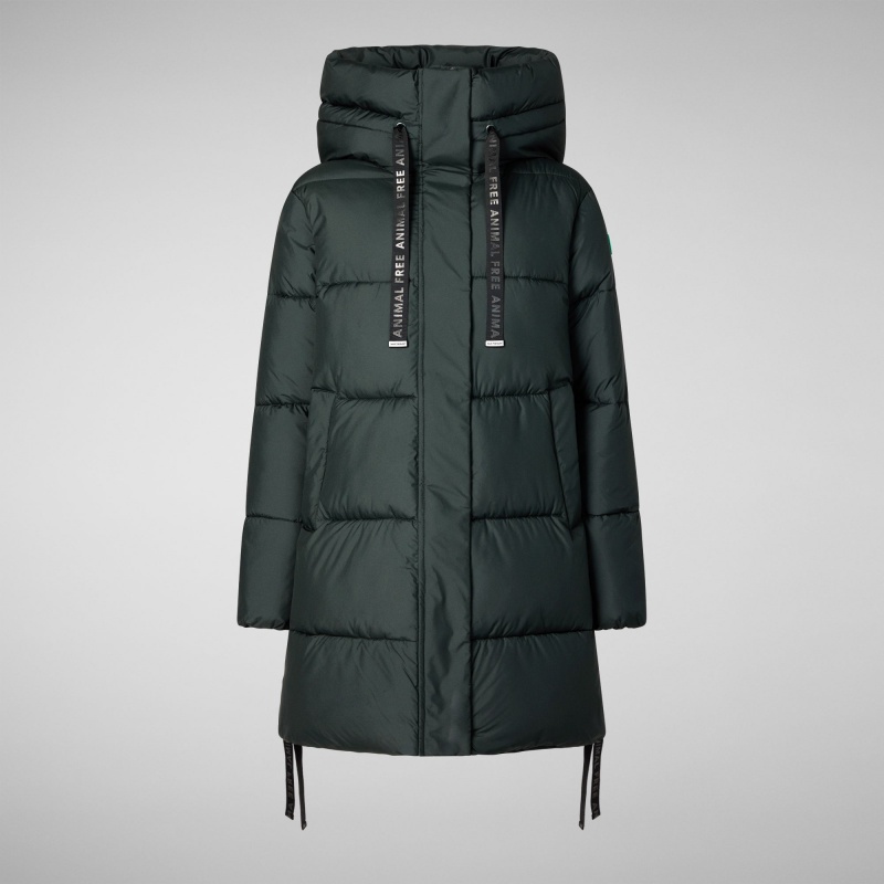 Save The Duck Erin Encapuchado Puffer Coat Verde Negras | LSHBO8204