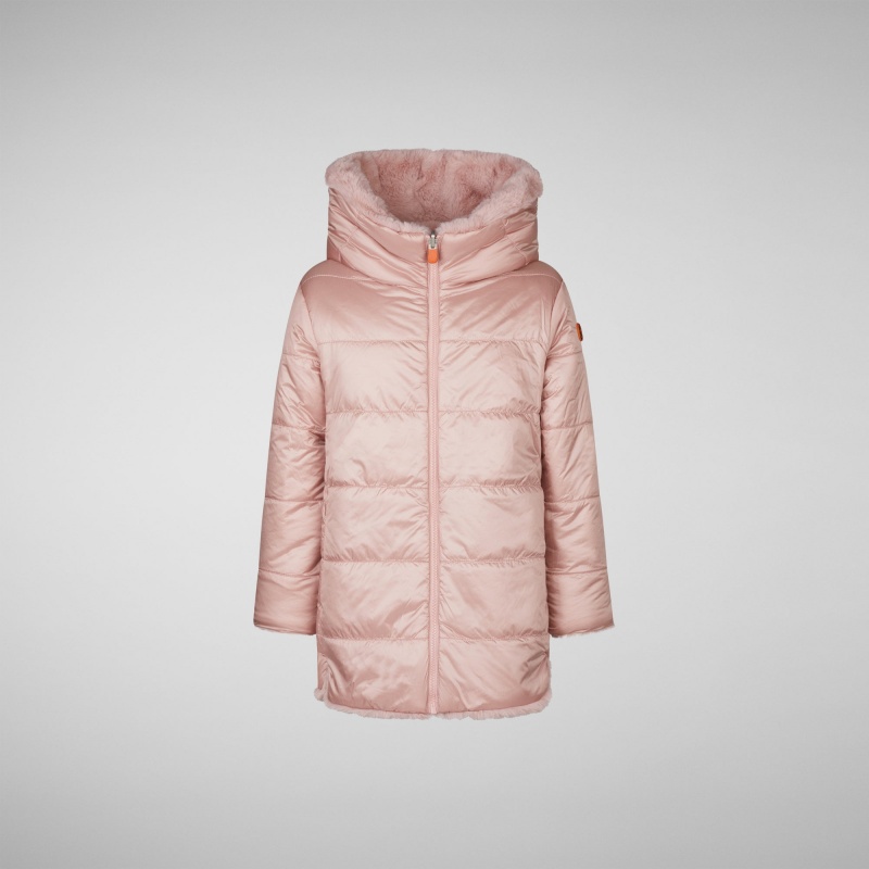 Save The Duck Flora Reversible Encapuchado Coat Rosas | OSTQK8693