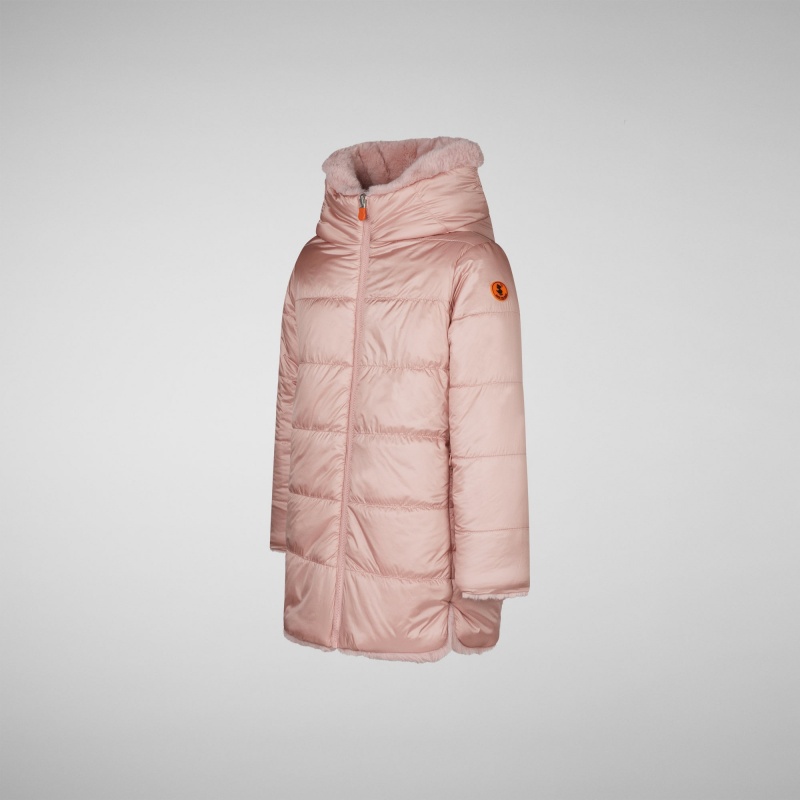 Save The Duck Flora Reversible Encapuchado Coat Rosas | OSTQK8693
