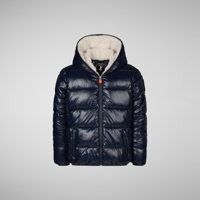 Save The Duck Gavin Encapuchado Puffer Jacket Azules Negras | GDIUY7085