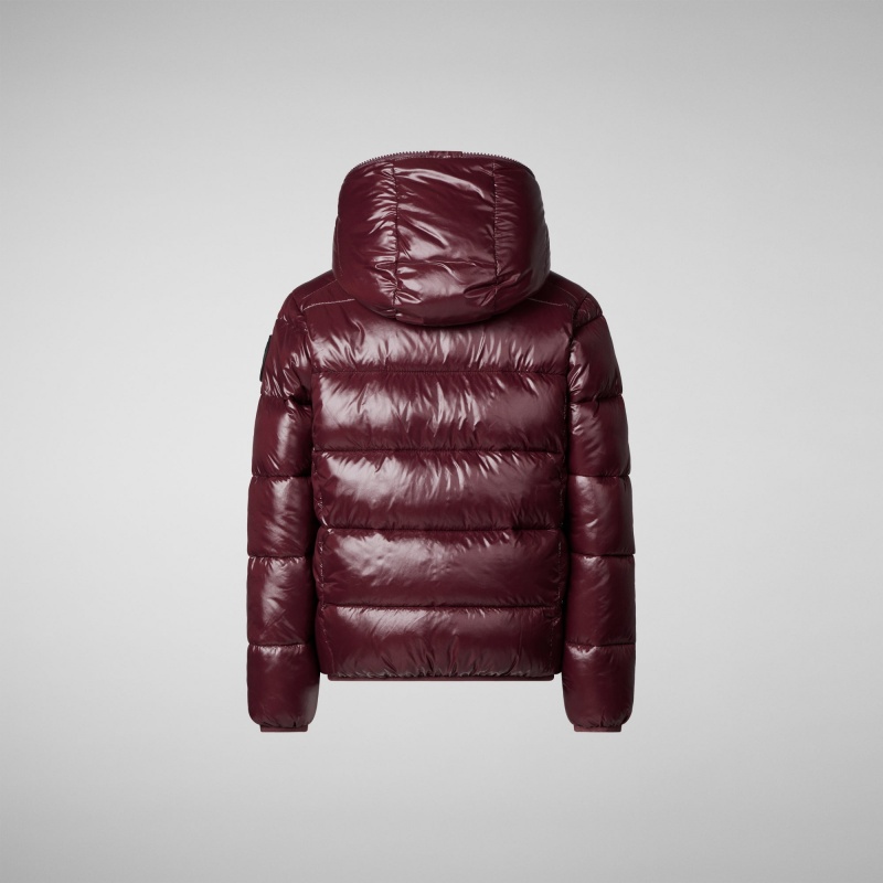 Save The Duck Gavin Encapuchado Puffer Jacket Burdeos Negras | BQRLS6439