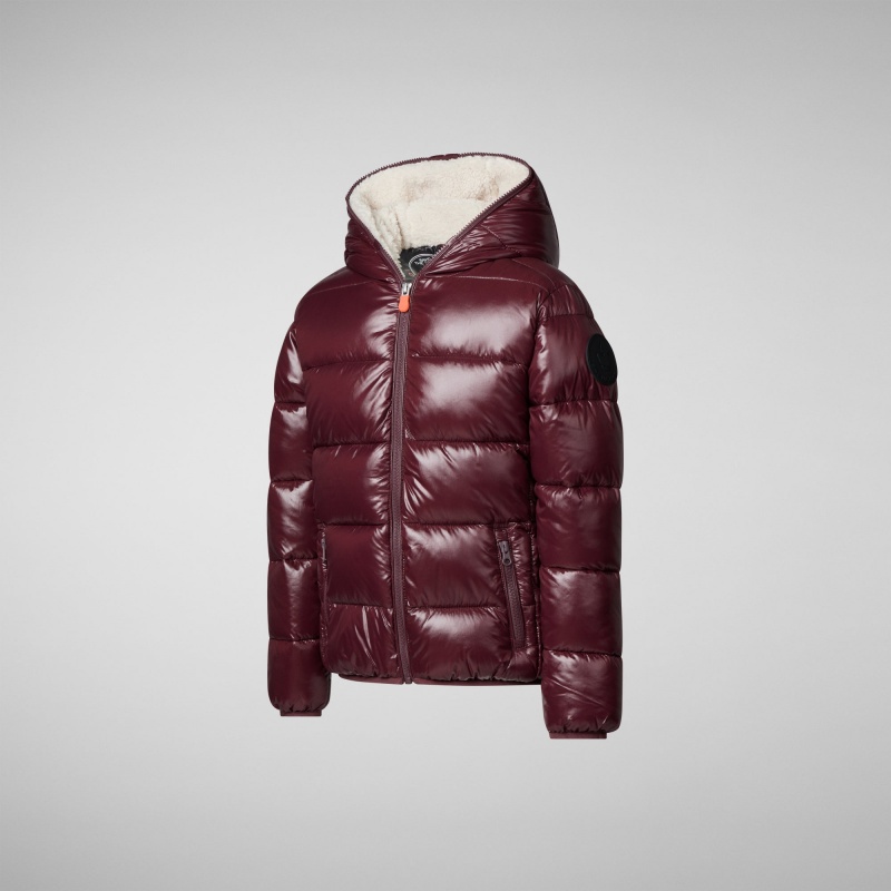 Save The Duck Gavin Encapuchado Puffer Jacket Burdeos Negras | BQRLS6439