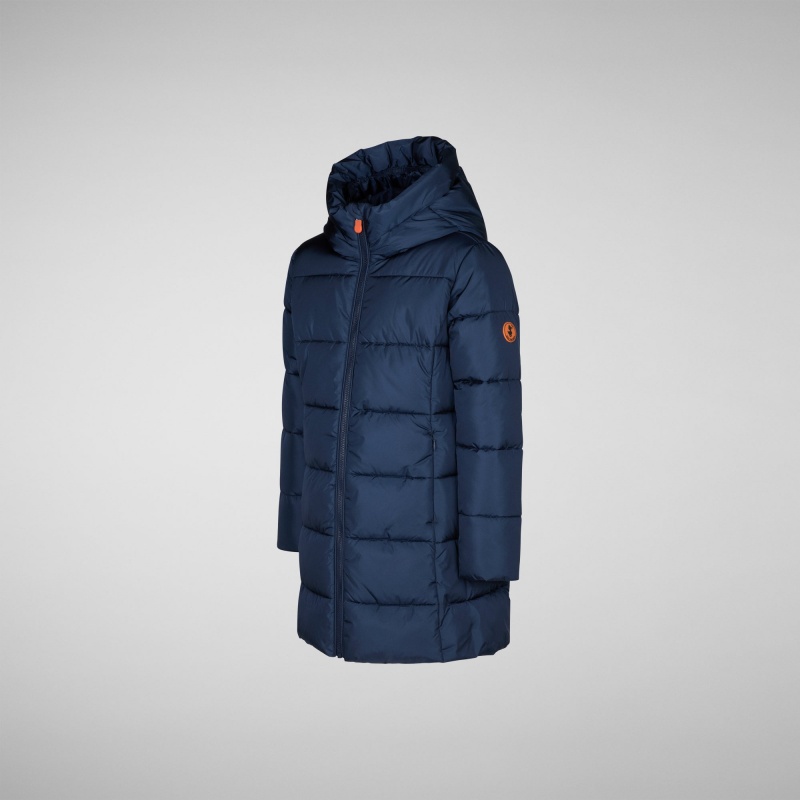 Save The Duck Ginny Encapuchado Puffer Coat Azul Marino Azules | QGBKE6158