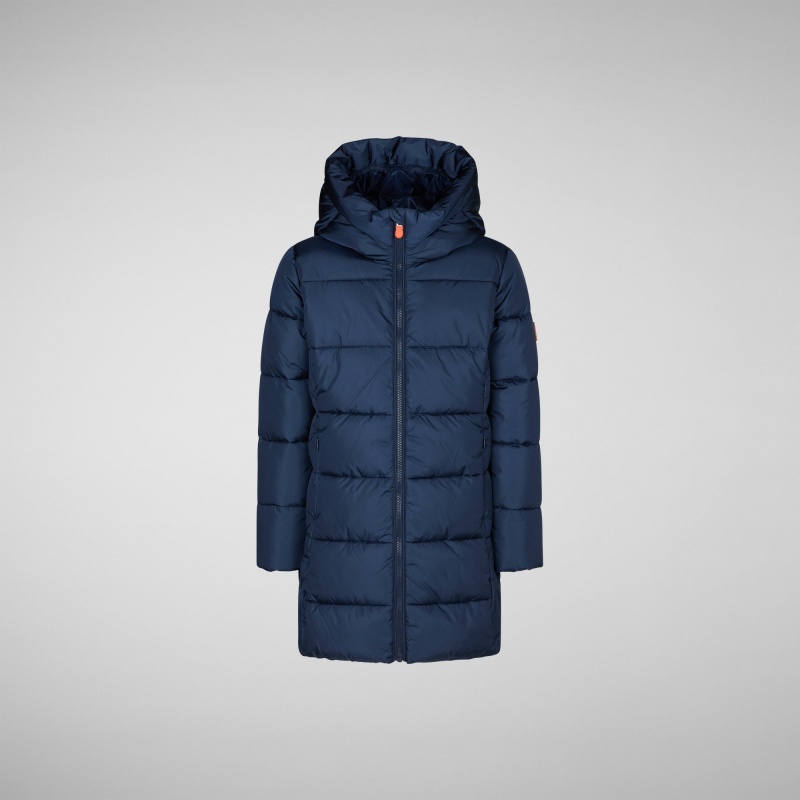 Save The Duck Ginny Encapuchado Puffer Coat Azul Marino Azules | QGBKE6158