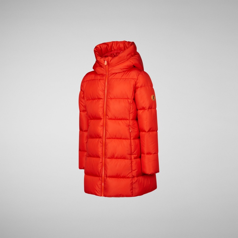 Save The Duck Ginny Encapuchado Puffer Coat Rojas | PANCE3475