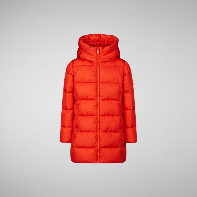 Save The Duck Ginny Encapuchado Puffer Coat Rojas | PANCE3475