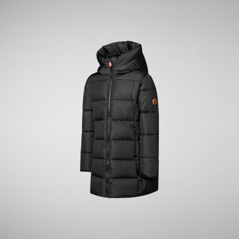 Save The Duck Ginny Encapuchado Puffer Coat Negras | TJORM9413