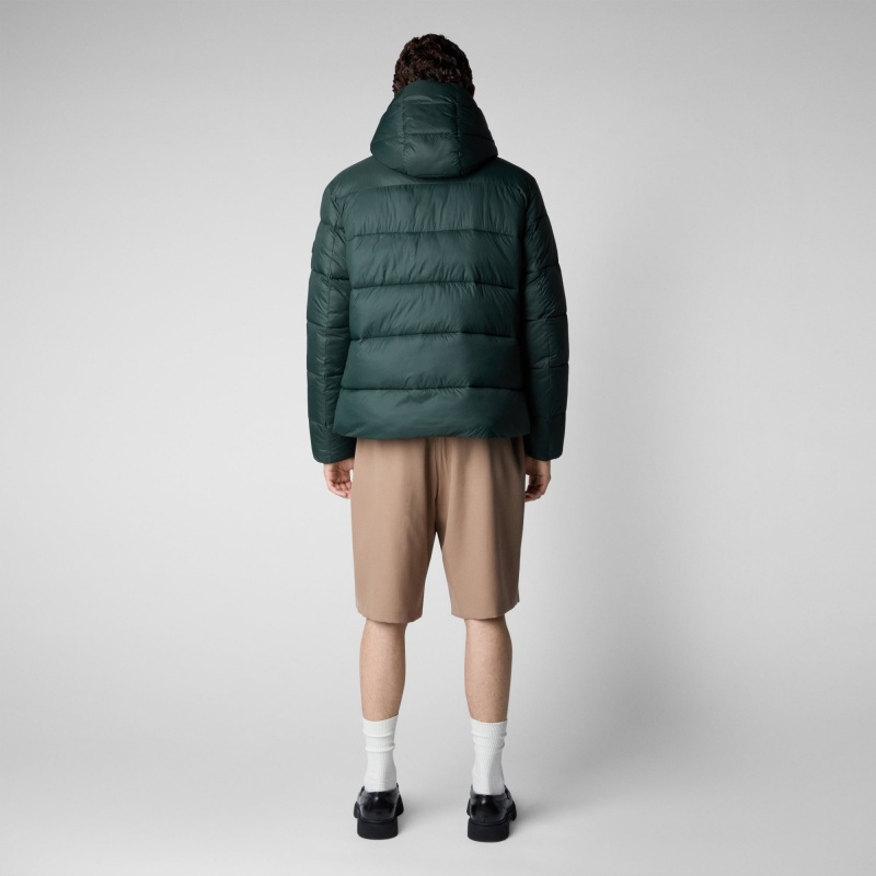 Save The Duck Hemer Encapuchado Puffer Jacket Verde Negras | SUJXN2064