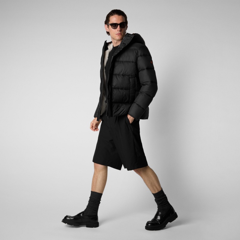 Save The Duck Hemer Encapuchado Puffer Jacket Negras | LPNXQ0316